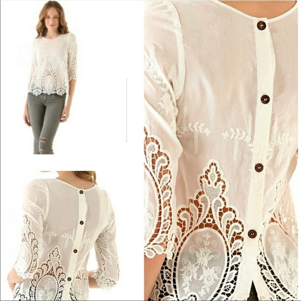 Anthropologie Deidra Lace Top